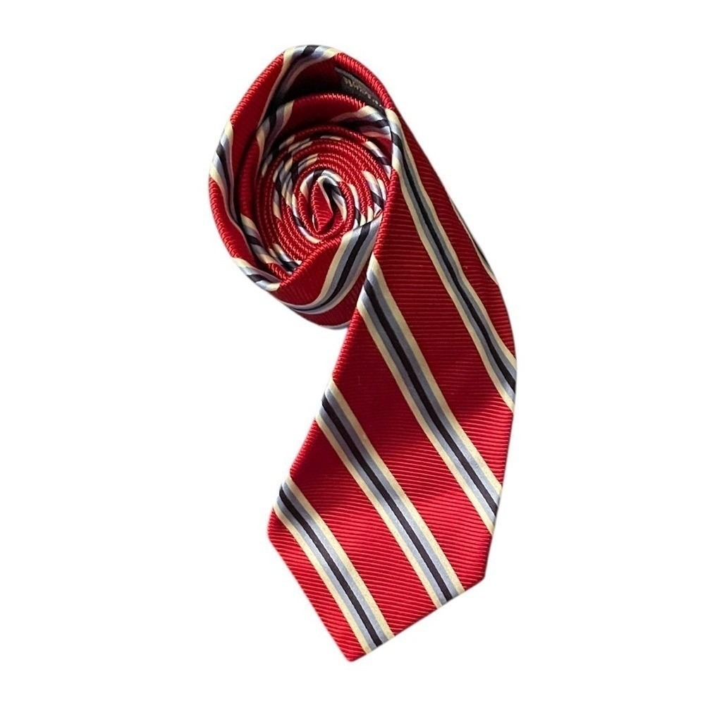 Brooks Brothers Men's Red Blue‎ Diagonal Striped 346 Pure Silk Classic Necktie